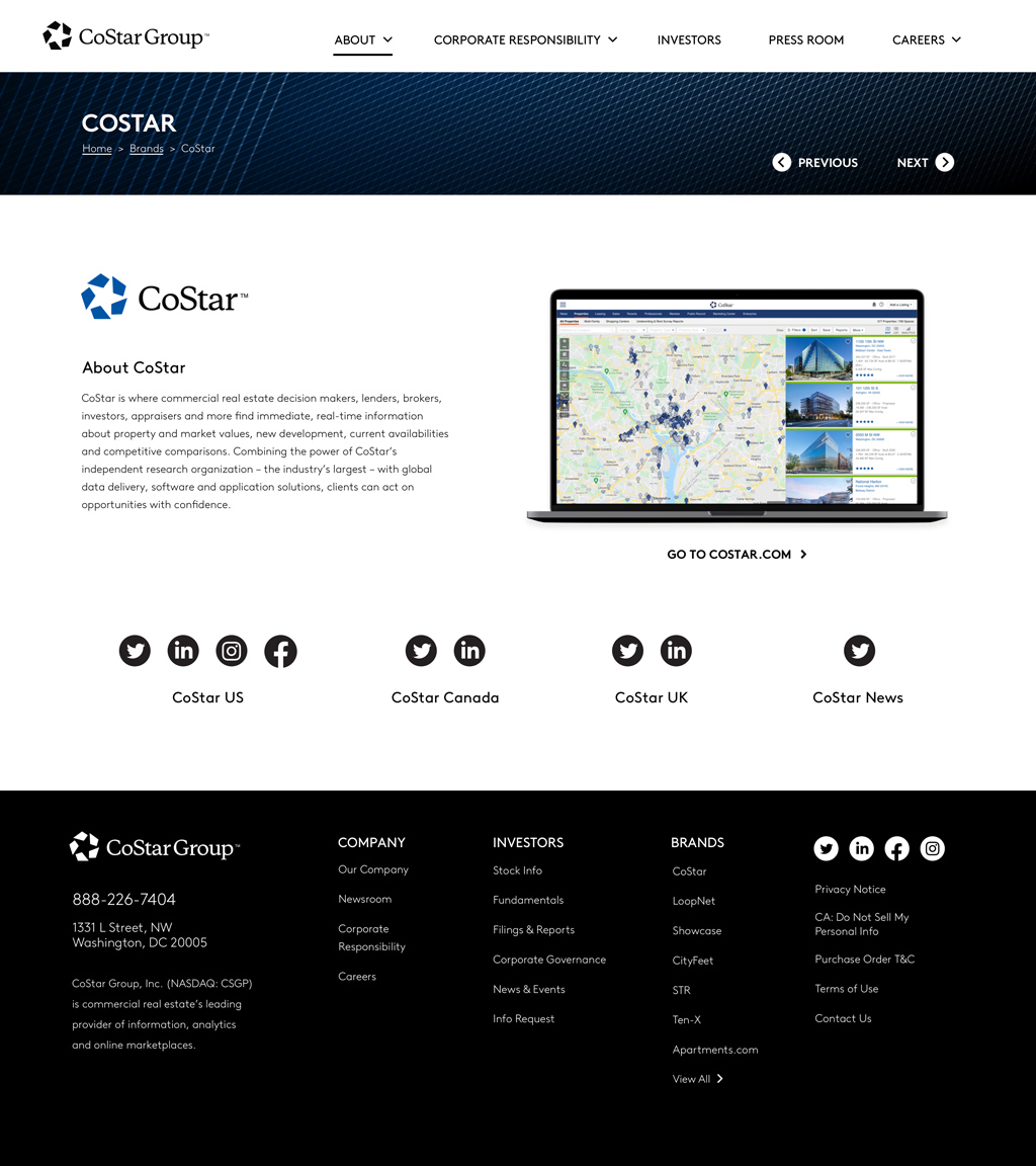 CoStar Group Web Design