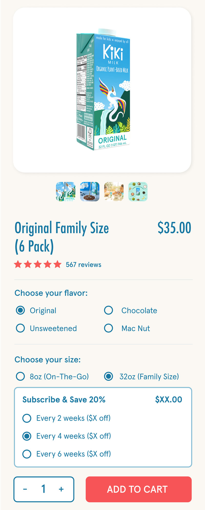 Kiki Milk Subscription Page
